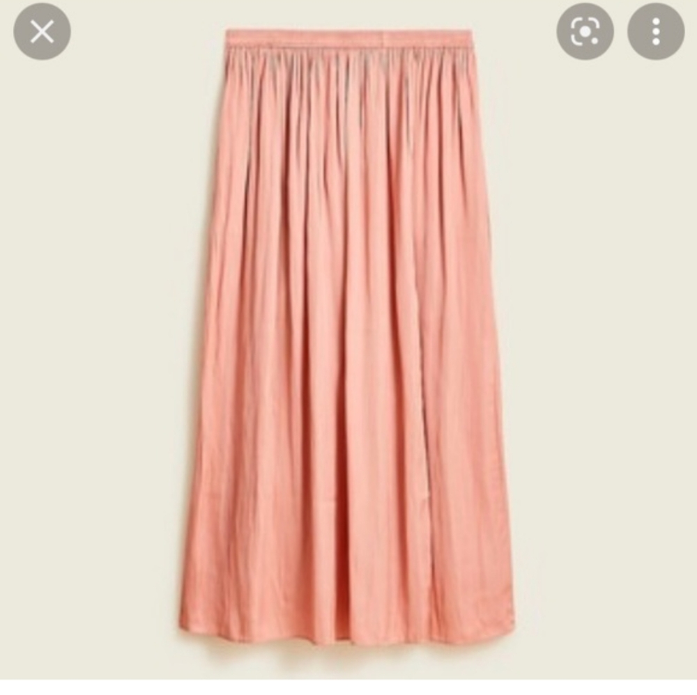 J Crew Side-slit featherweight satin maxi skirt in pink clay, pleated 16